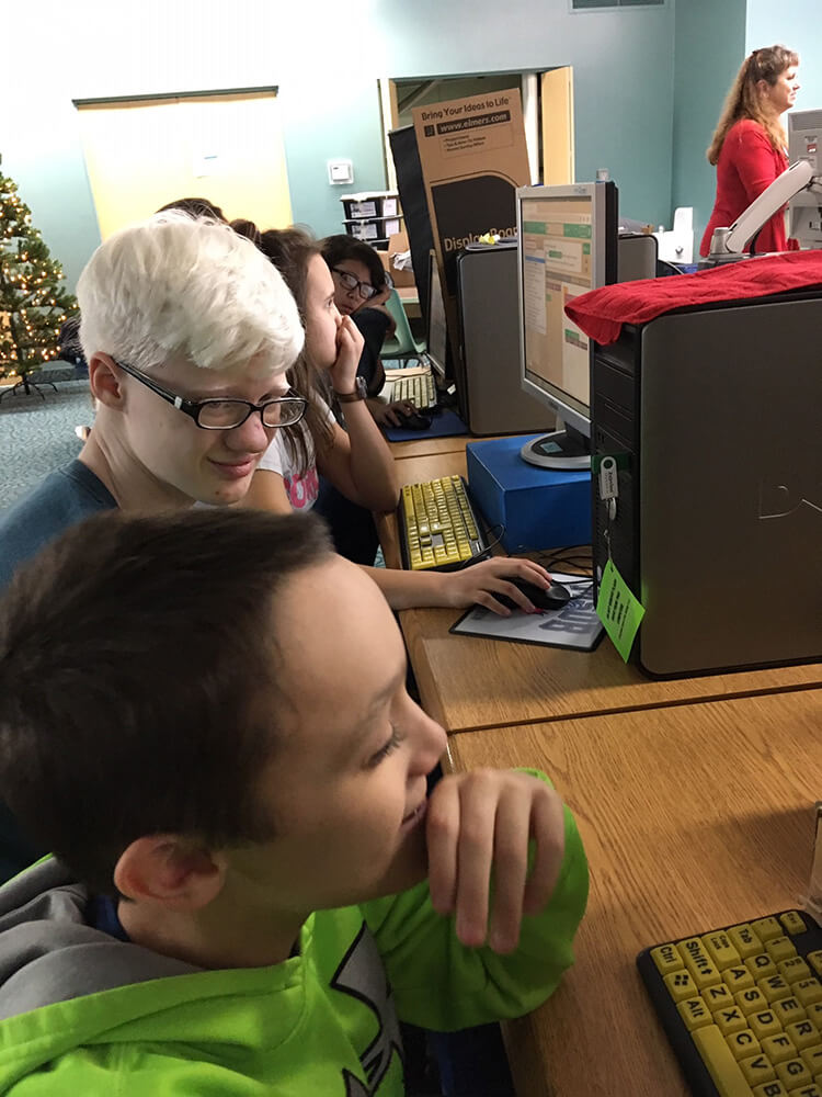 students at computer