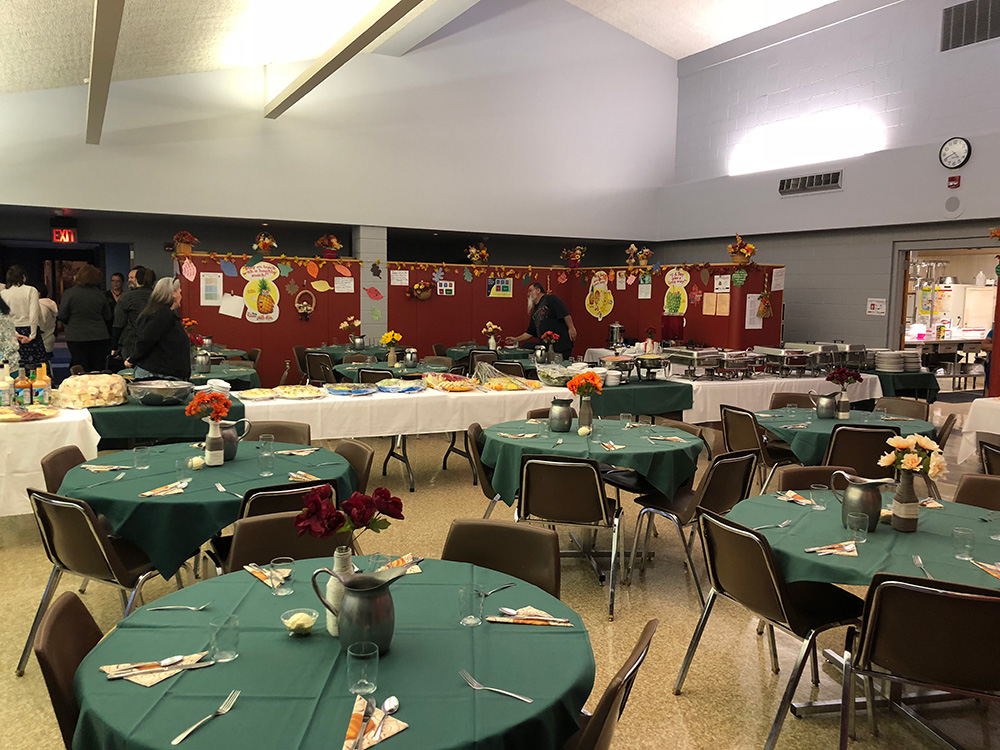 tables in cafeteria