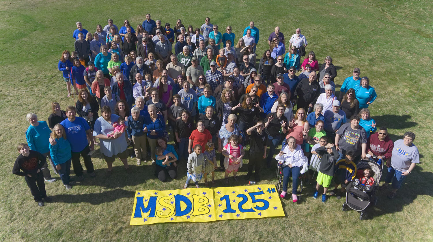 large group (100+ people) picture from MSDB's 125th Anniversary