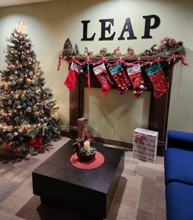 Christmas scene of LEAP residential area.